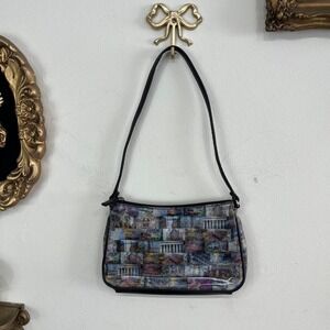 Vintage Holographic New York City Print Shoulder Purse Y2K Baguette Bag